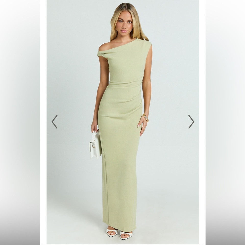 Showpo One-Shoulder Light Green Dress